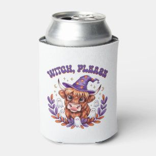 Porta-lata Bruxa, por favor, Highland Cow Halloween