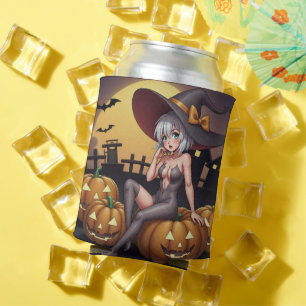 Porta-lata Bruxa Quente no Pomar de Abóboras de Halloween