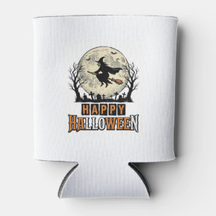 Porta-lata Bruxa Vintage Feliz Halloween Desenho Vetorial_1