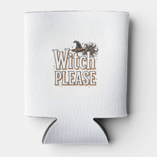 Porta-lata Bruxa Vintage Por Favor Design Vetorial de Hallowe