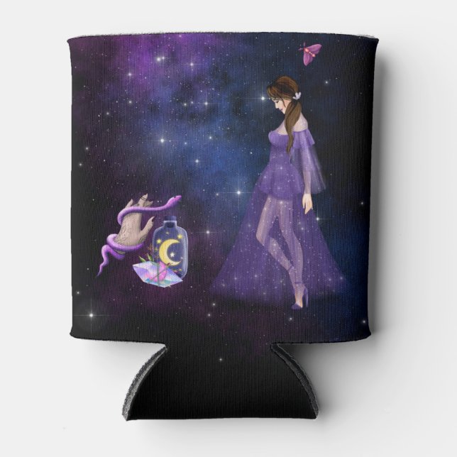 Porta-lata Bruxaria Esotérica Mágica Presente Roxo Para Bruxa (Frente)