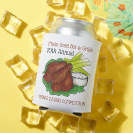 Porta-lata Buffalo Hot Chicken Wings Wing Comendo Competição