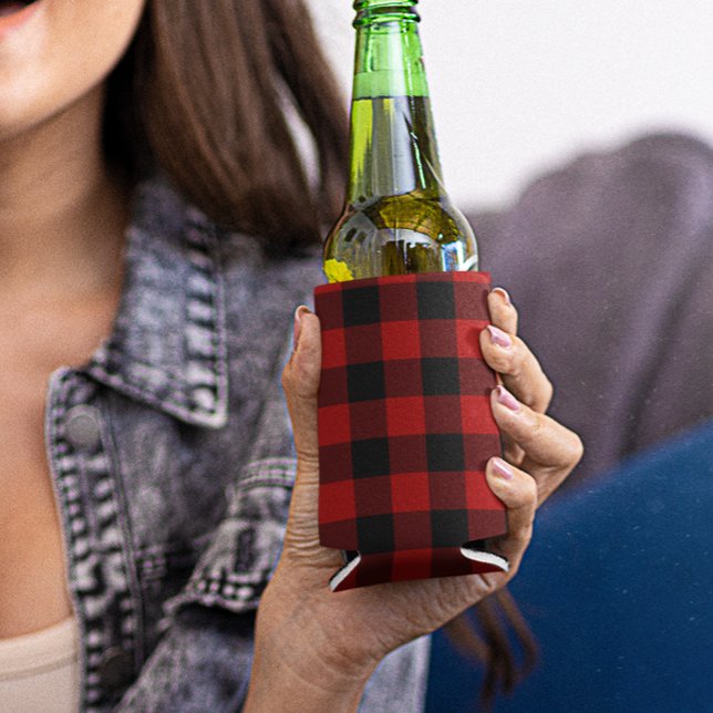 Porta-lata Buffalo Xadrez Trendy Rustic Lumberjack (Criador carregado)