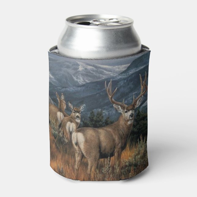Porta-lata Bull Elk and Herd Can Cooler (Can Front)