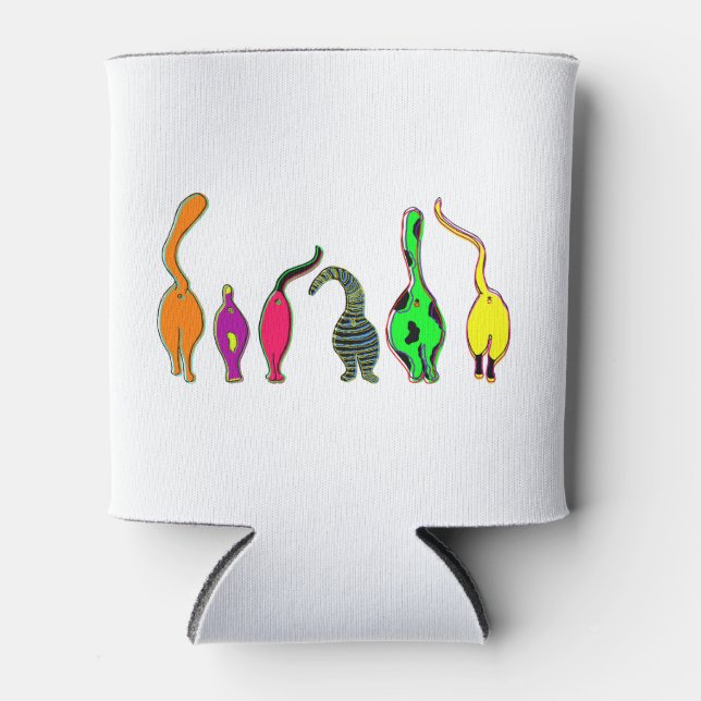 Porta-lata Bumbuns Coloridos de Gatos (Frente)