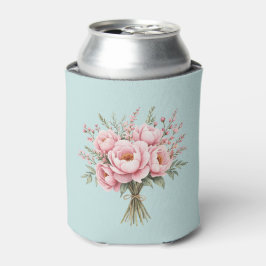 Porta-lata Buquê de Flores de Peônia Rosa Bonita