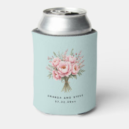 Porta-lata Buquê de Noiva Flor de Peônia Rosa Bonita Casament