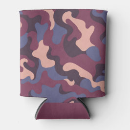 Porta-lata Burgundy Purple Pink Camo Swirls Can Cooler