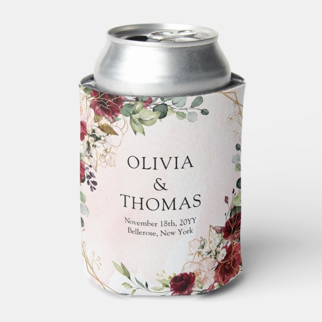 Porta-lata Burundi moderno, arco geométrico de ouro floral (Can Front)