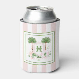 Porta-lata Cabana Stripes Palm Beach Monogram Crest