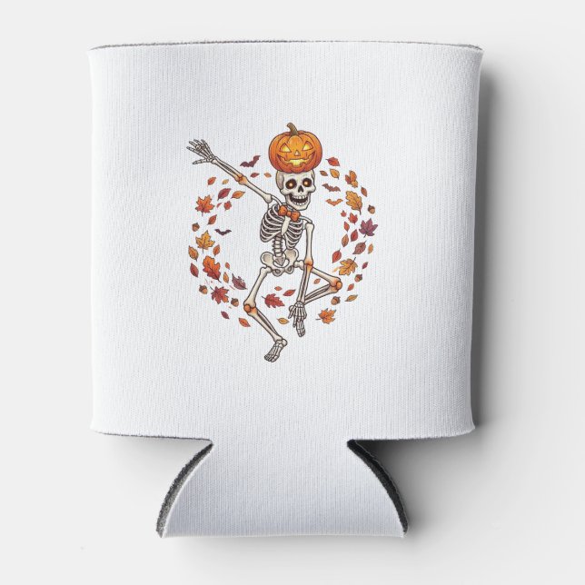 Porta-lata Cabeça de Abóbora de Esqueleto Dançante de Hallowe (Frente)