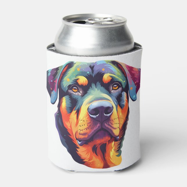 Porta-lata Cabeça de Rottweiler Colorida (Can Front)