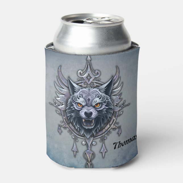 Porta-lata Cabeça mística de lobo. (Can Front)