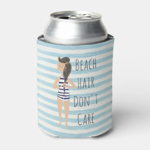 Porta-lata Cabelo de praia Não se importa com a ilustração