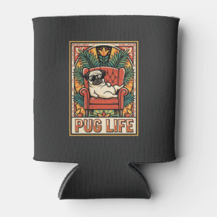 Porta-lata Cachorro Arte Popular Retro Pug Life