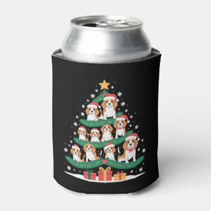 Porta-lata Cachorro Beagle Natal Árvore Chapéu do Papai Noel 