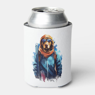 Porta-lata Cachorro de Esqui com Óculos de Esqui  5