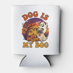 Porta-lata Cachorro É Boo Halloween Pug Fantasma Abóboras_1