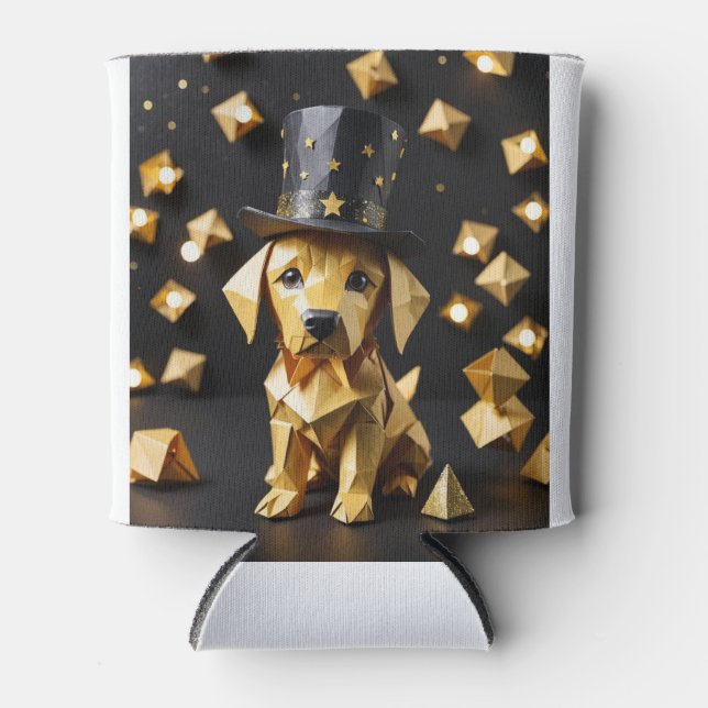 Porta-lata Cachorro Elegante de Origami (Frente)