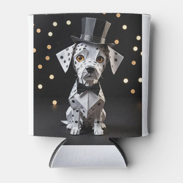 Porta-lata Cachorro Elegante de Origami (Frente)
