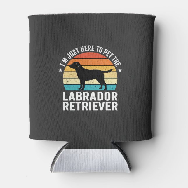 Porta-lata Cachorro Labrador Retriever Retro Acariciando (Frente)