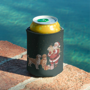 Porta-lata Cachorro Mãe Retriever Dourado Vintage Natal Papai