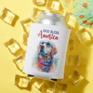 Porta-lata Cachorro Patriota - Golden Retriever