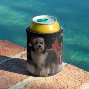 Porta-lata Cachorro Terrier Tibetano na Neve Natal