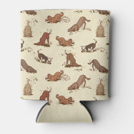 Porta-lata Cachorros Digging - padrão de férias na praia.