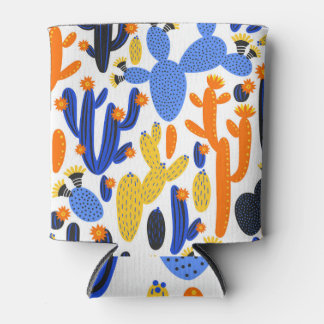 Porta-lata Cactus Charm: Fundo Geométrico da Vintage