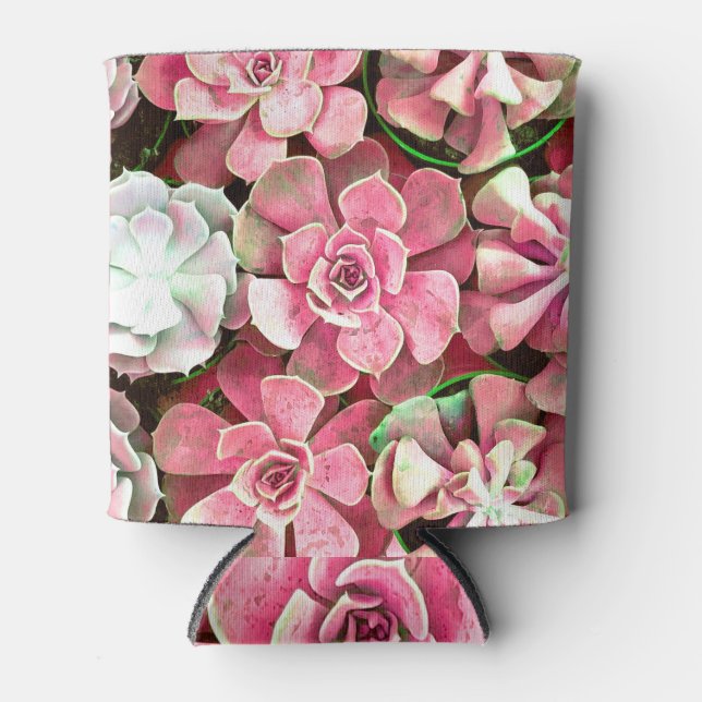 Porta-lata Cactus floresce, design de casamento romântico (Frente)