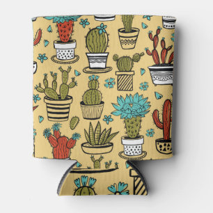 Porta-lata Cactus Succulent: desenho desenhado à mão