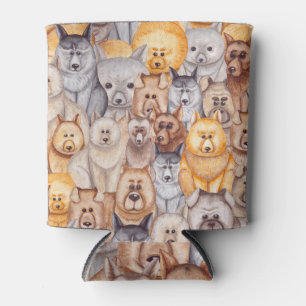 Porta-lata Cães Aquarelas: Brincadeira Sem Olho