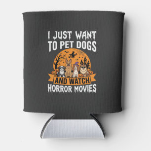 Porta-lata Cães engraçados de Halloween Vetor de filmes de te