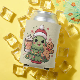 Porta-lata Café com Leite Cute Árvore de Natal Biscoito de Ge