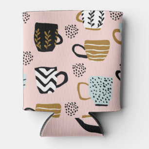 Porta-lata Café: Conforto de outono rosa.