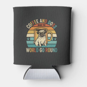 Porta-lata Café e Cães Pug Retro Amante