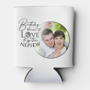 Porta-lata Caligrafia Foto Personalizada de Aniversário para