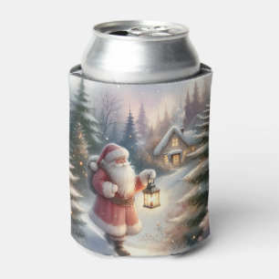 Porta-lata Caminhada da Lanterna de Papai Noel Cena da Cabana
