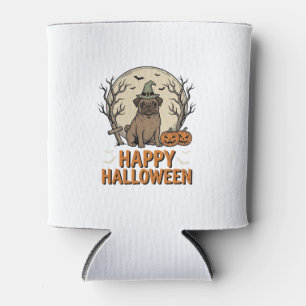 Porta-lata Camisa com desenho de pug de Halloween vintage com
