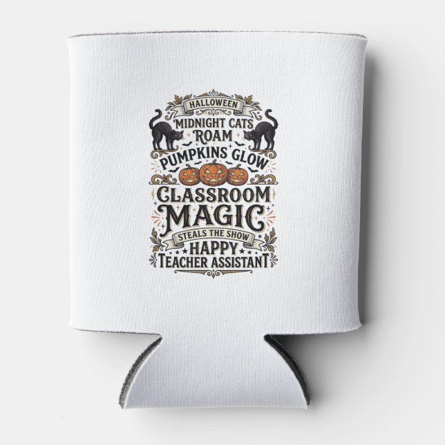Porta-lata Camisa de Assistente de Professor de Halloween com (Frente)
