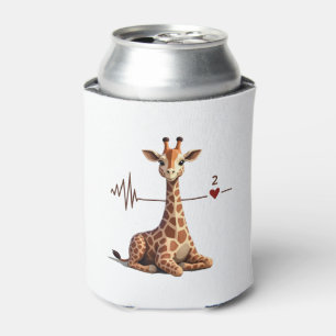 Porta-lata Camisa de Batimento Cardíaco de Girafa de Aniversá