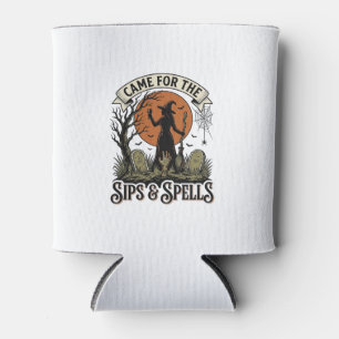 Porta-lata Camisa de Bruxa Bebendo Sips e Feitiços Vintage Ha