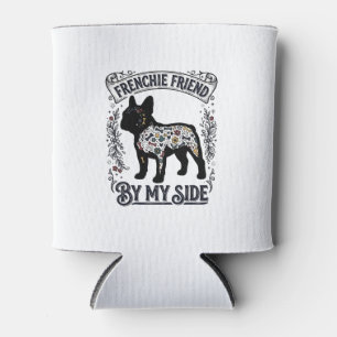 Porta-lata Camisa de Bulldog Francês Floral Vintage Arte de A