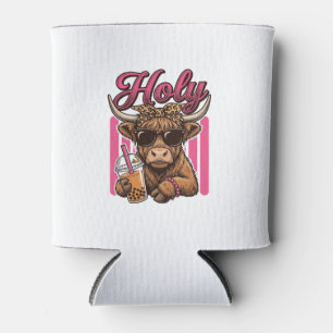 Porta-lata Camisa de Chá de Boba Vintage Vaca das Terras Alta