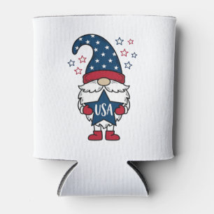 Porta-lata Camisa de Design Vetorial de Gnome Patriótico EUA