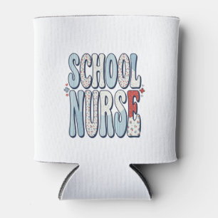 Porta-lata Camisa de Enfermeira Escolar com Tipografia Floral