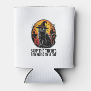 Porta-lata Camisa de Gato de Halloween Gravura Vintage Assust