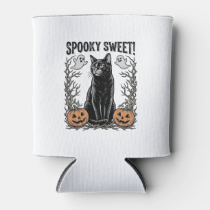 Porta-lata Camisa de Gravura de Halloween Vintage de Gato Pre