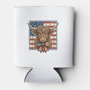 Porta-lata Camisa de gravura vintage de vaca das Terras Altas